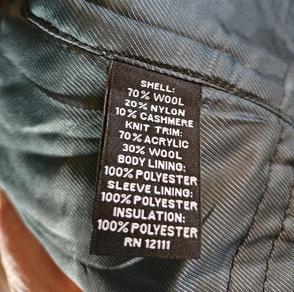 Mens Murano Coat Dark Navy Blue size Medium 70% wool, 10% cashmere - Picture 6 of 8